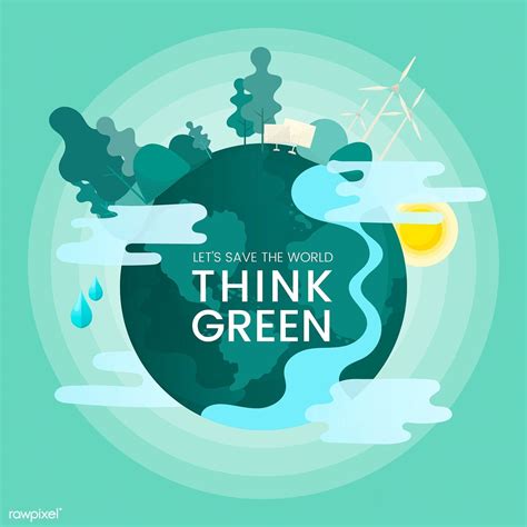 Download Premium Vector Of Think Green Environmental Conservation