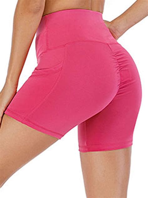Dodoing High Waist Workout Butt Lifting Yoga Shorts For Women Tummy