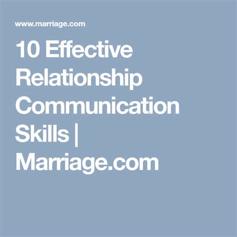 10 Effective Relationship Communication Skills