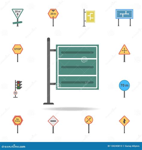 Highway Signboard Colored Icon Detailed Set Of Color Road Sign Icons