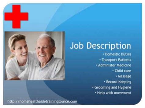 Learn about how health insurance works and the coverages available to you so you can find the right plan the best price for you and your family. Home Health Aide Job Description and Salary - YouTube