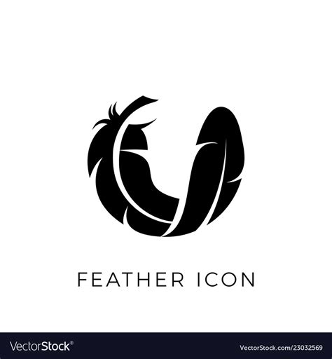 Feather Logo Icon Template Royalty Free Vector Image