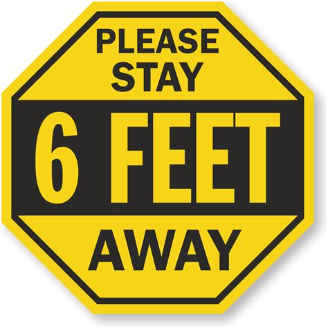 Please Stay 6 Feet Away Social Distancing Sign Sku Hh 0607