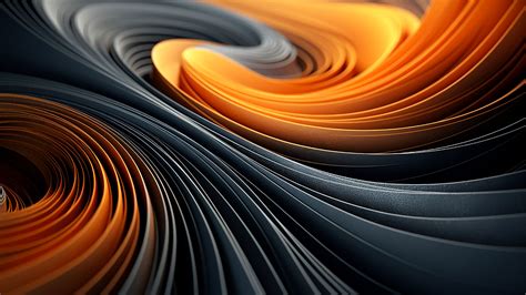 Orange Grey Curves Lines Ribbons Layers Wallpaper Blur Background 4k Hd
