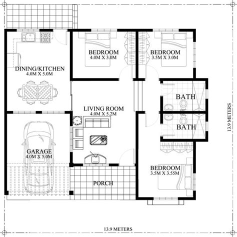 Square Meter Bungalow House Floor Plan Floorplans Click