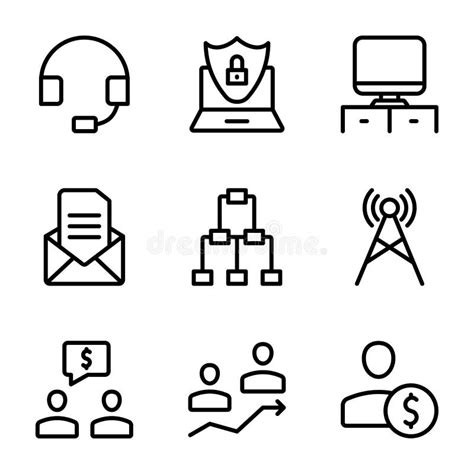 Communication Security Icons Pack Stock Illustrations 2738