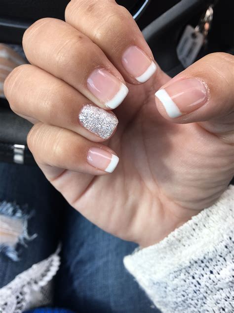 Shellac French Tip Manicure With White Diamond Rockstar Simply Nice In