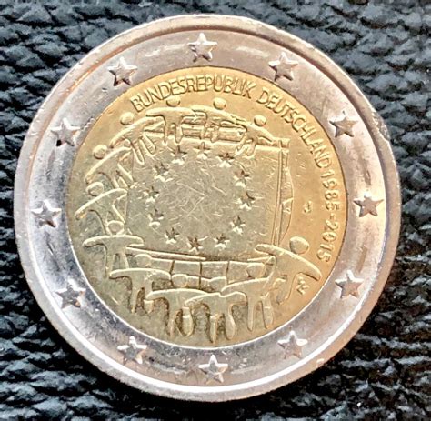 2 Euro Coin Germany 2015 J Hamburg Commemorative European Flag Etsy