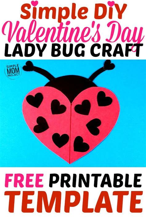 Free Printable Heart Shaped Ladybug Craft Valentines Diy Valentines
