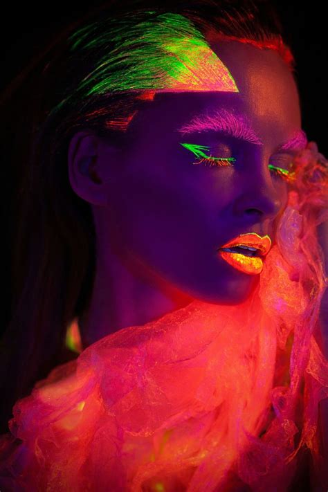 Ultraviolet Uv Photography Neon Painting Glitter Portrait