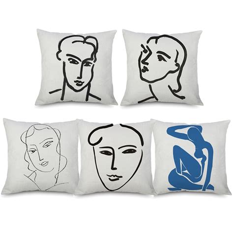 Henri Matisse Art Painting Portrait Cushion Covers Simple Line Drawing