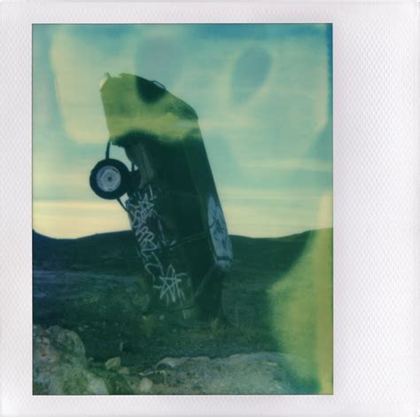 Abandoned Station Wagon In The Nevada Desert Usa On Expired Polaroid Film Oc Rabandonedporn