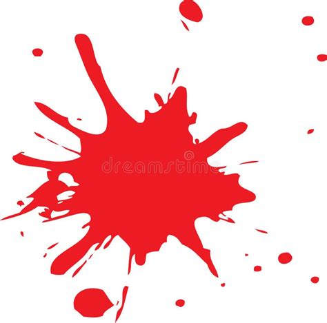 Blood Splatter Painted Vector Isolated On White For Design Red