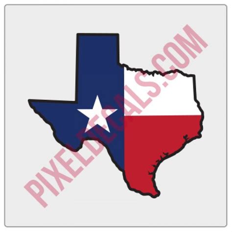 Texas Flag State Shape Decal Color