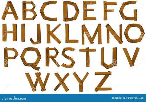 Wooden Letters And Numbers Wood Alphabet Royalty Free Stock