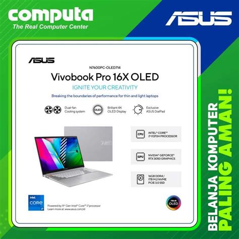 Promo Asus Vivobook Pro 16x Oled N7600pc Oled714 Cool Silver Intel