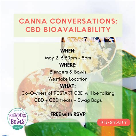 Canna Conversations Hosted By Restart Cbd Blenders And Bowls 365