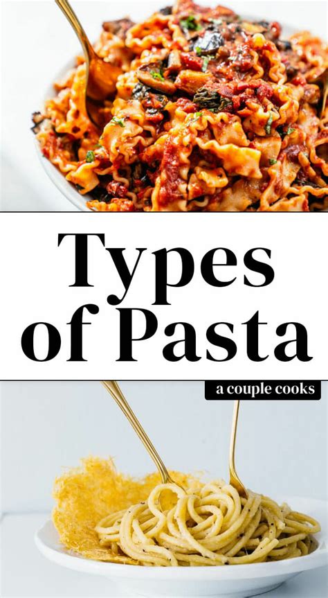 18 Types Of Pasta And How To Use Them A Couple Cooks