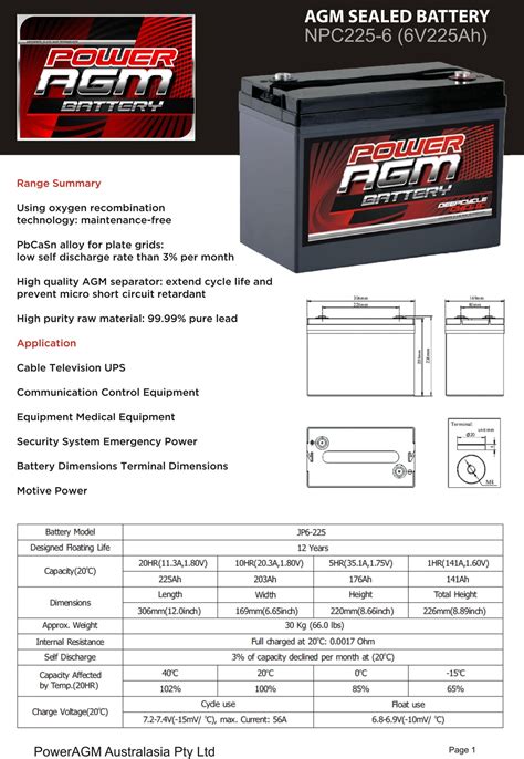 225ah Agm 6v Deep Cycle Battery For Solar Systems Offgrid 4wd 4x4