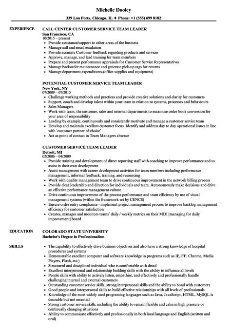 I am a good leader and feel that i am able to teach people the skills that i have learnt and show them how to do roles and tasks that they need to know. Customer Service Team Leader Job Description For Resume ...