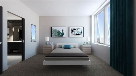 Modern Master Bedroom With High Ceiling And Carpet Zillow