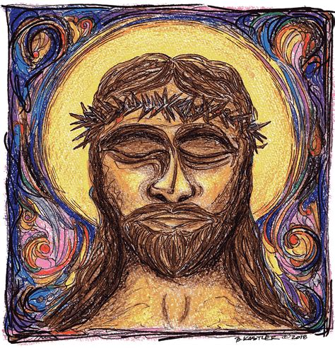Jesus Crown Of Thorns Drawing By Brent Kastler