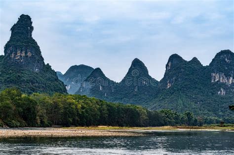 Scenery Of The Lijiang River Scenic Spot In Guilin Guangxi Stock Image