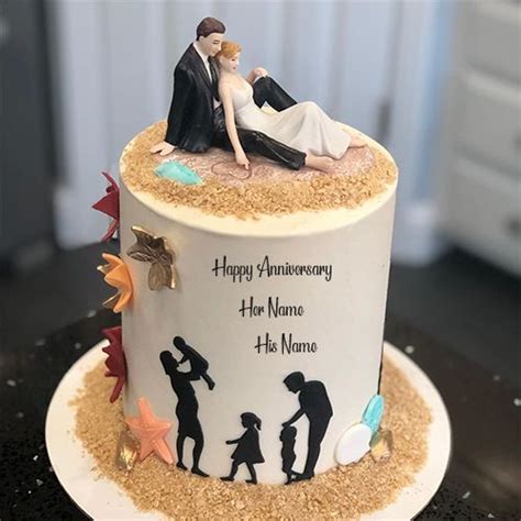 Loving memory death anniversary cake design : Marriage Anniversary Cake With Name And Photo | Marriage ...