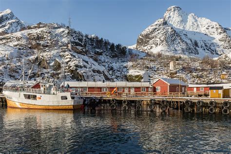 노르웨이 관광 명소 Lofoten Islands 어촌 마 색 집 사진 무료 다운로드 Lovepik