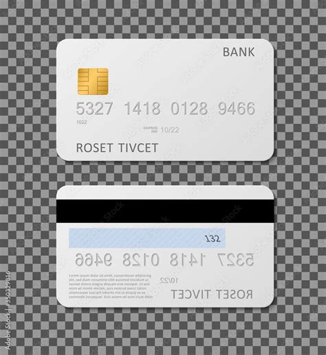 White Credit Card Mockup Vector Realistic Plastic Cards With Chip