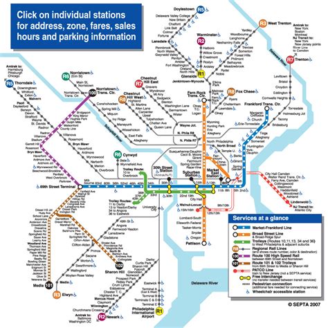 Philadelphia Rail System Map Philadelphia Pa • Mappery