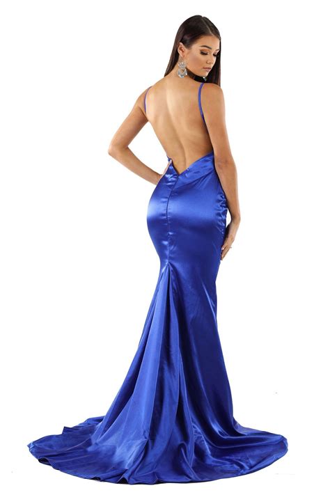 Penelope Satin Gown Royal Blue Noodz Boutique