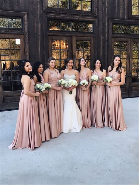 Elegant Blush Mix Matched Bridesmaid Dresses For 2020 In 2020 Infinity Dress Bridesmaid