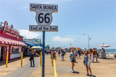 Route 66 Santa Monica End Of The Trail Editorial Stock Photo Image Of