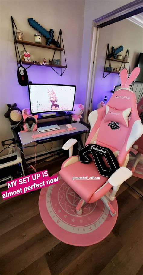Pink Gaming Chair With Bunny Ears Chairs Design