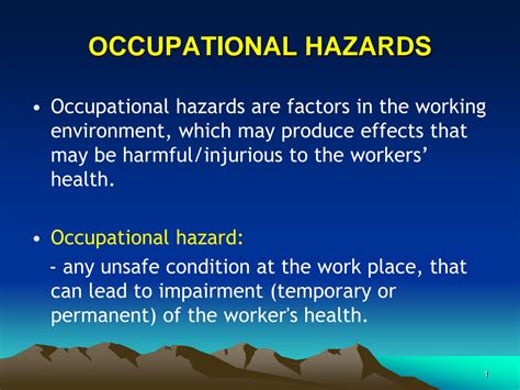 Solution Classification Of Occupational Hazards Studypool