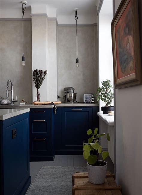 West elm offers modern furniture and home decor featuring inspiring designs and colors. Blue kitchen and grey walls | Gravity home, Kitchen styling, Scandinavian apartment