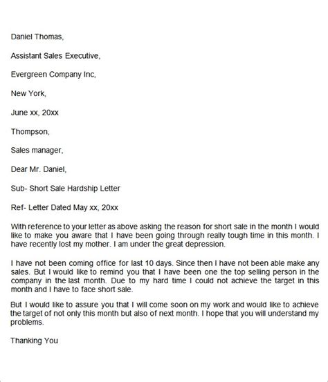 Free 8 Sample Hardship Letter Templates In Ms Word Pdf