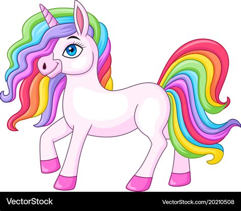 Cartoon Rainbow Unicorn Horse Royalty Free Vector Image