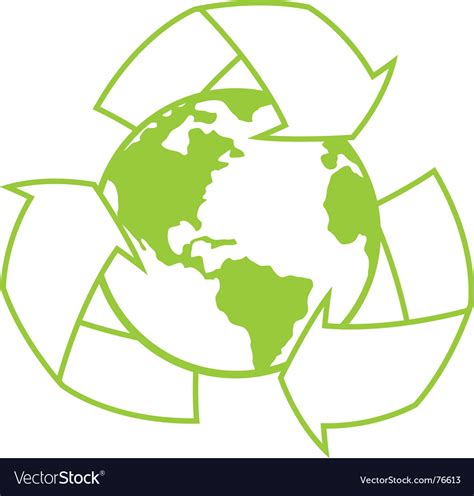 Planet Earth With Recycle Symbol Royalty Free Vector Image