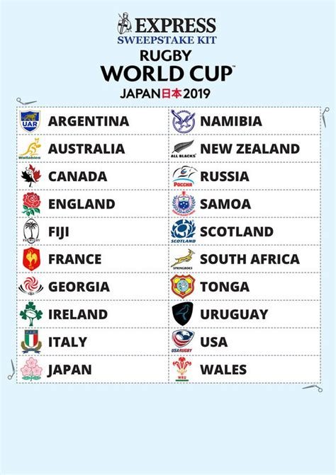 Rugby World Cup Sweepstake Download Your Free Sweepstake Kit Here
