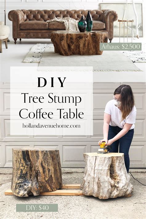Diy Tree Stump Coffee Tables One Room Challenge Week 2 Holland