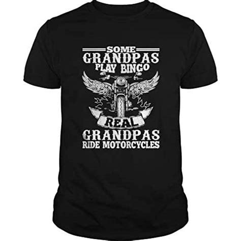 Mens Some Grandpas Play Bingo Real Grandpas Ride Motorcycle