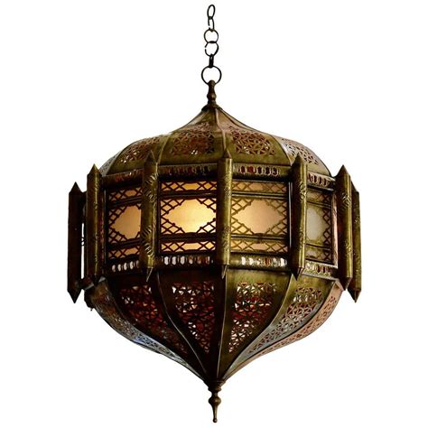 Midcentury Brass Moroccan Style Lantern From Kashmir For Sale At 1stdibs