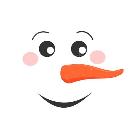 Cheerful Snowman With Carrot Nose Winter Design Carrot Christmas Face