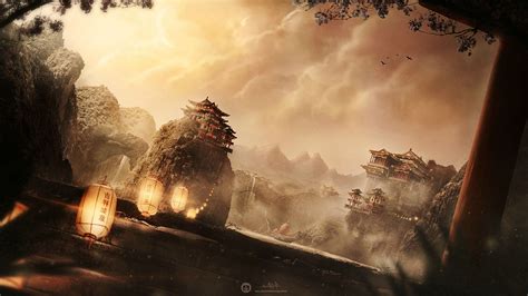 Desktopography Digital Art Mountain Chinese