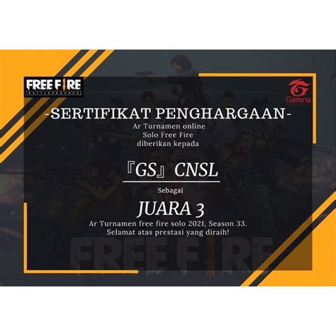 Detail Gambar Sertifikat Ff Koleksi Nomer 13