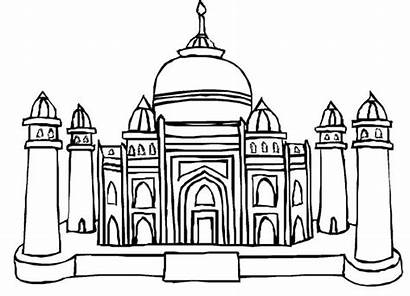 Taj Mahal Coloring Mughal Jahan Shah Cartoon