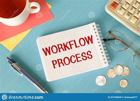 Workflow Process Text Message On White Notepad Stock Photo Image Of