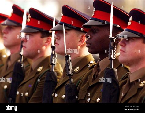 Members Of The Kings Regiment Form A Guard Of Honour For The Prince Of